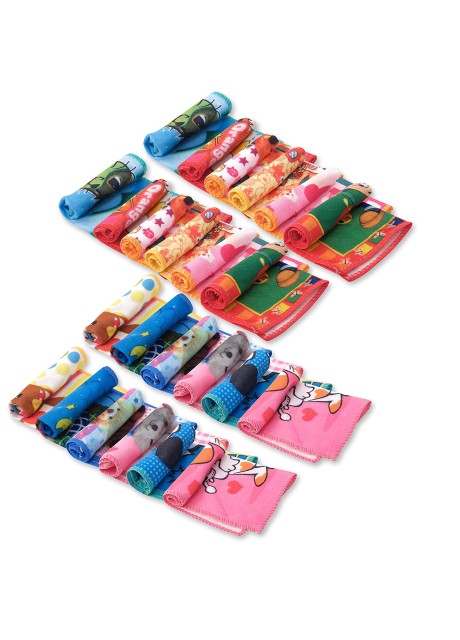 VOILA Set of 24 Multipurpose Butterfly Floral Printed Towel Perfect for Daily Use Hand Face Towel and Cleaning